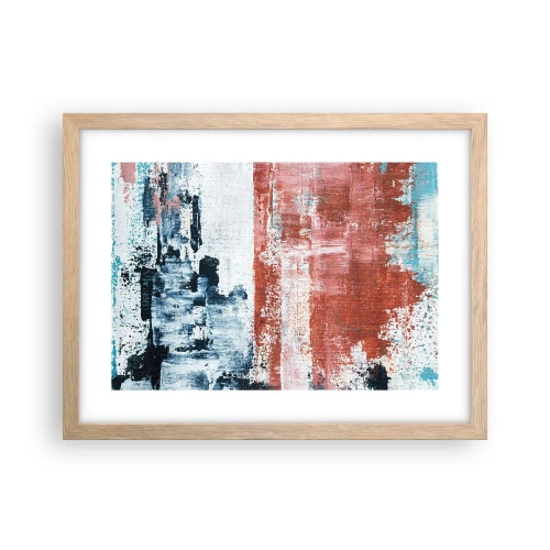Poster in cornice rovere chiaro - Astratto in due metà - 40x30 cm