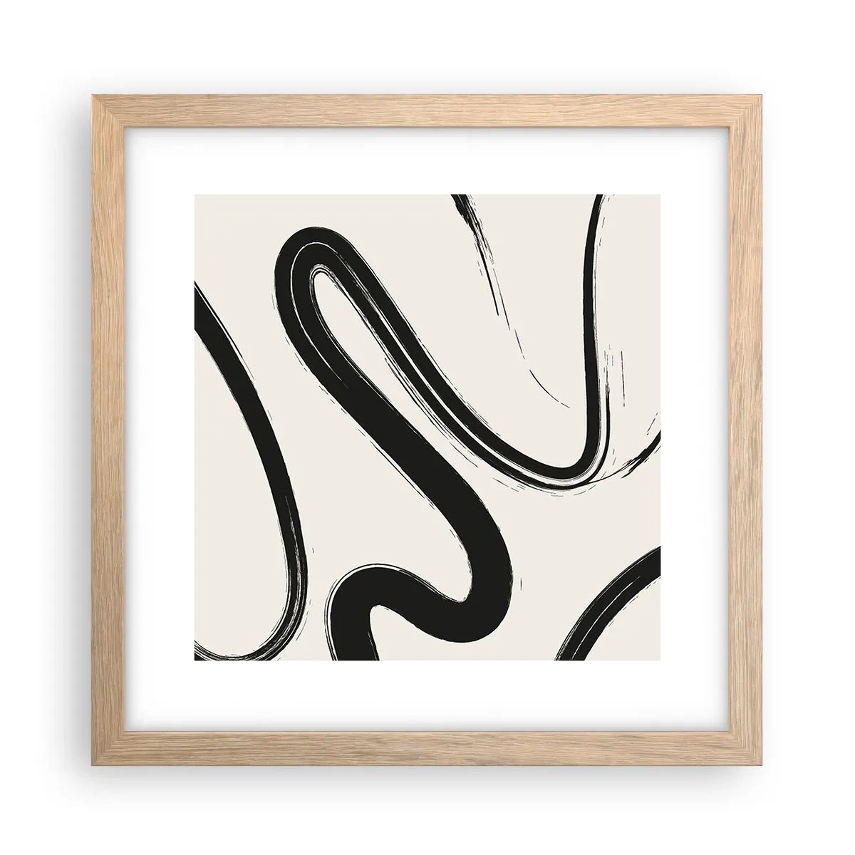 Poster in cornice rovere chiaro - Capriccio bianco e nero - 30x30 cm