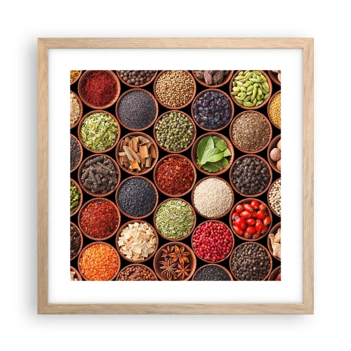 Poster in cornice rovere chiaro - Tutti i gusti del mondo - 40x40 cm