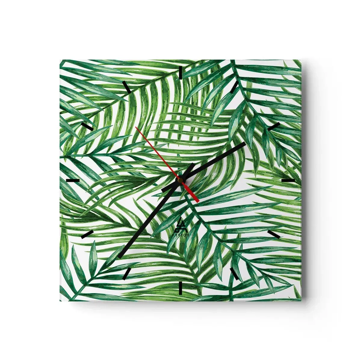 Orologio da parete - Orologio in Vetro - Sotto un baldacchino verde - 40x40 cm