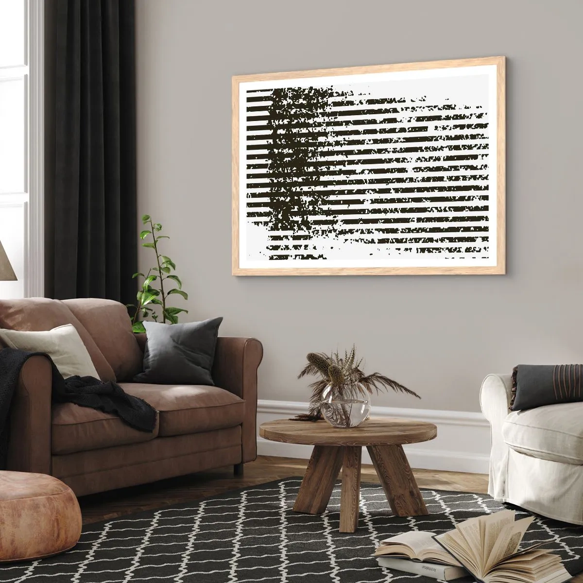 Poster in cornice rovere chiaro - Ritmo e rumore - 50x40 cm