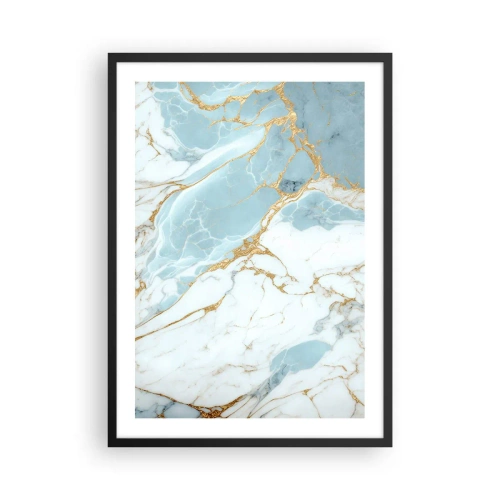 Poster in cornice nera - Elegante marmo nei toni del blu e dell'oro - 50x70cm - La ricchezza della pietra - Decorazione murale moderna per soggiorno e camera da letto ARTTOR