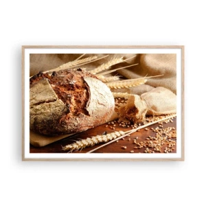 Poster in cornice rovere chiaro - Appetitoso, profumato, croccante - 100x70 cm