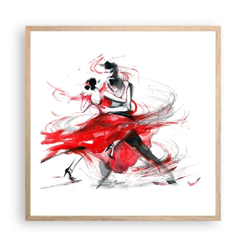 Poster in cornice rovere chiaro - Tango: il ritmo della passione - 60x60 cm