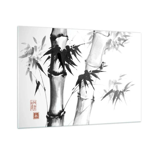 Quadro su vetro - Bambù in stile tradizionale - 100x70cm - Particolare d'oriente - Decorazione murale moderna per soggiorno e camera da letto ARTTOR