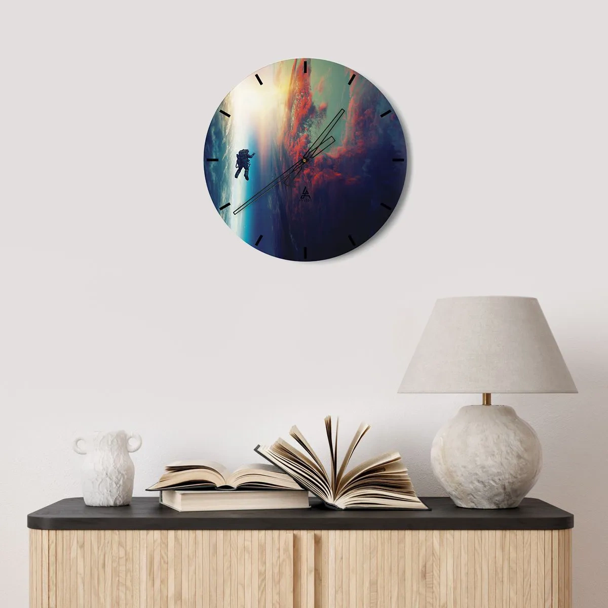 Orologio da parete - Orologio in Vetro - Affrontando l'universo - 40x40 cm