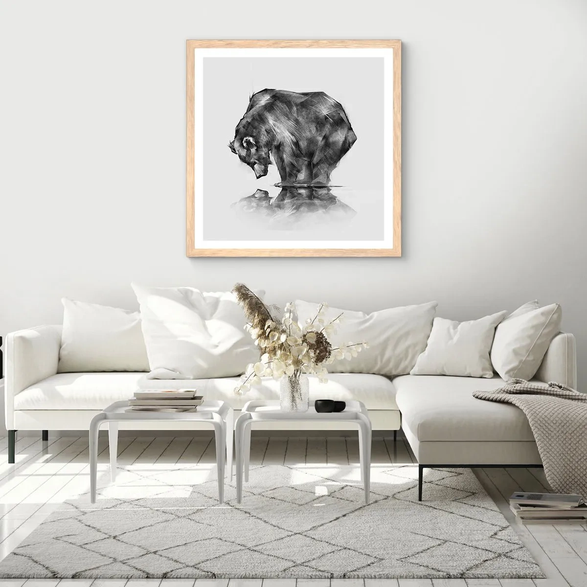 Poster in cornice rovere chiaro - Fa piacere vedere chi ci è caro - 30x30 cm