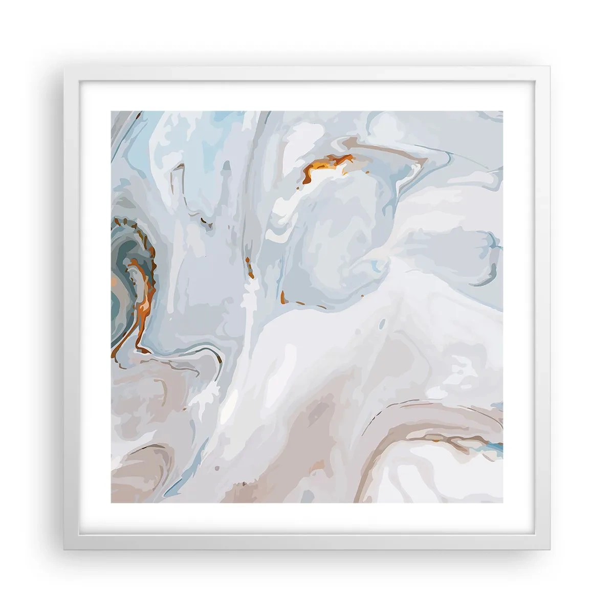 Poster in cornice bianca - Bianchi sovrapposti - 50x50 cm