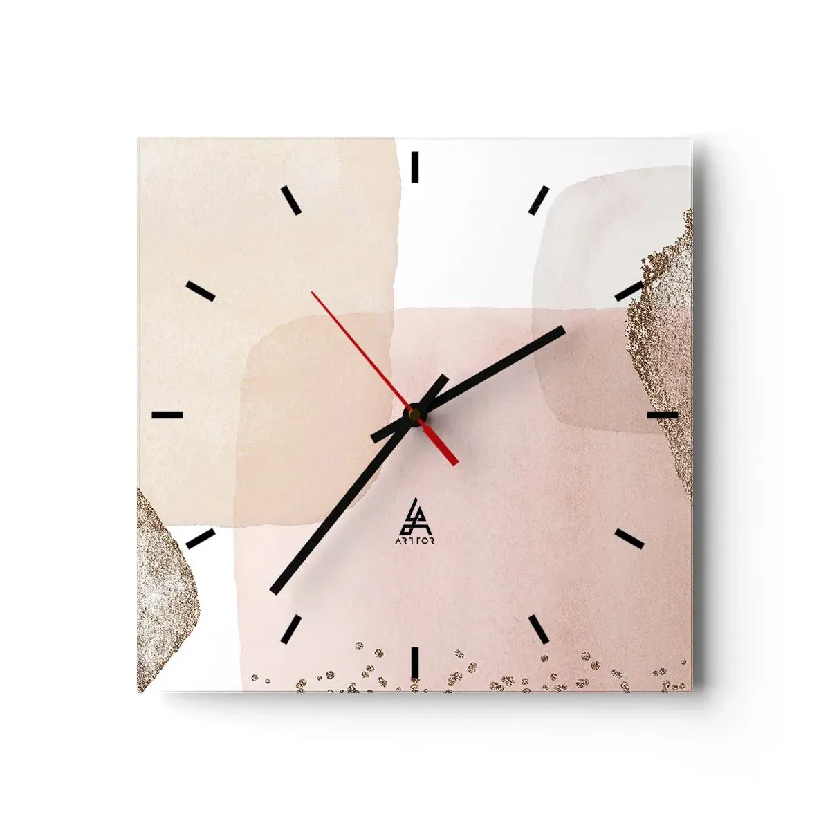 Orologio da parete - Orologio in Vetro - Incontro attraverso il colore - 40x40 cm
