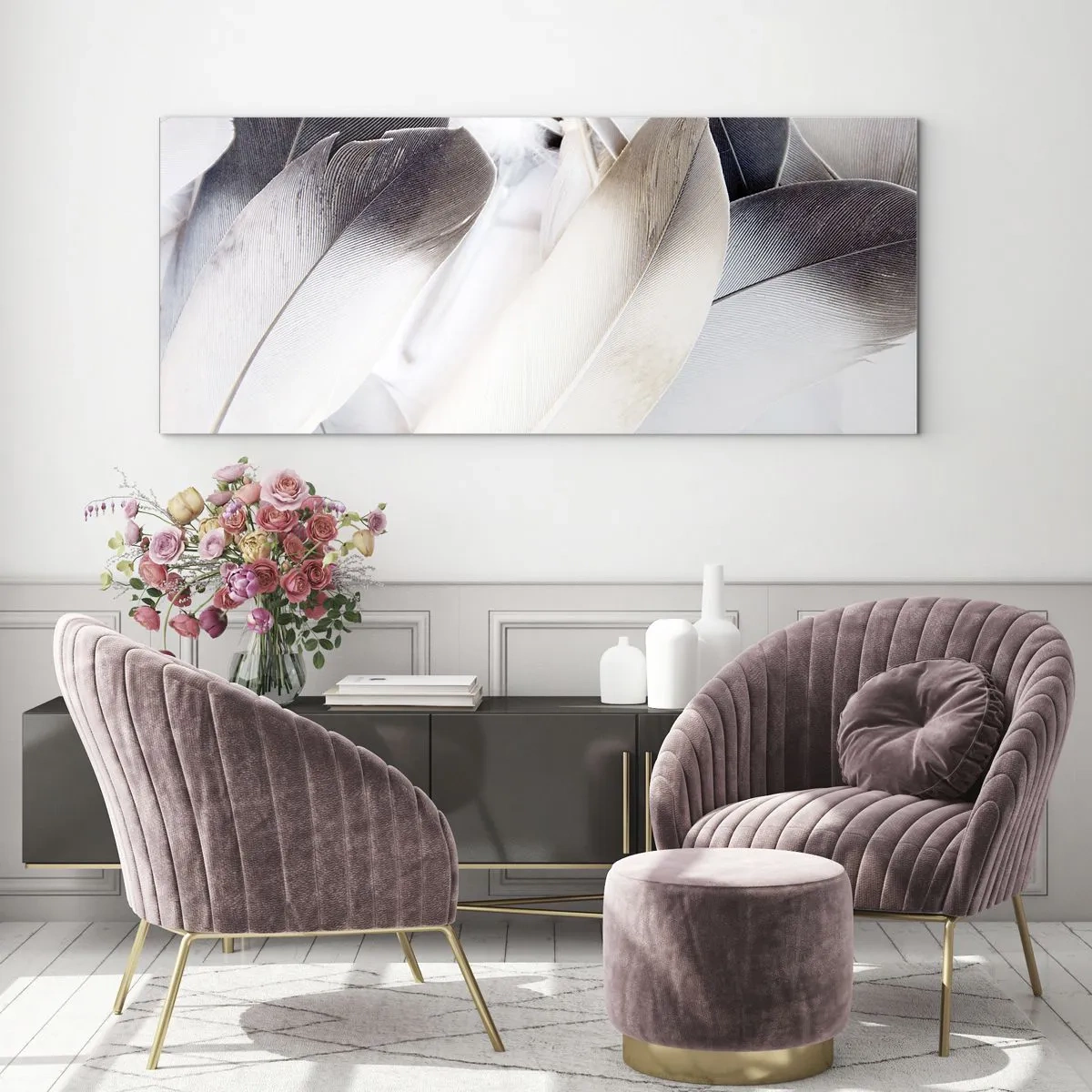 Quadro su vetro - Quasi angeliche - 100x40 cm