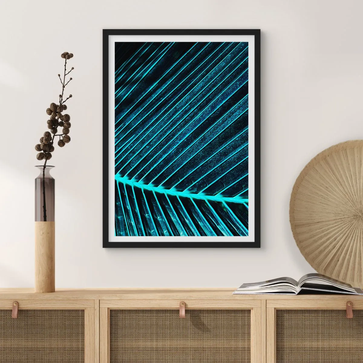 Poster in cornice nera - La struttura del verde - 70x100 cm