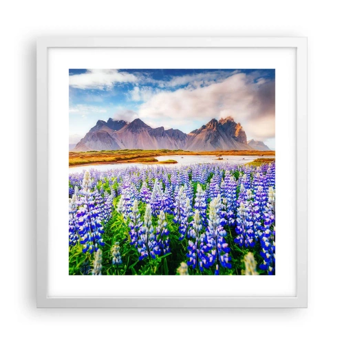 Poster in cornice bianca - Forza e asprezza accanto alla mitezza - 40x40 cm