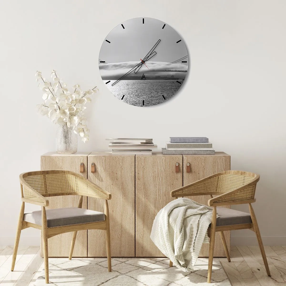 Orologio da parete - Orologio in Vetro - Navigare attraverso la Porta d'Oro - 40x40 cm