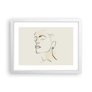 Poster in cornice bianca - Sguardo fiero - 40x30 cm