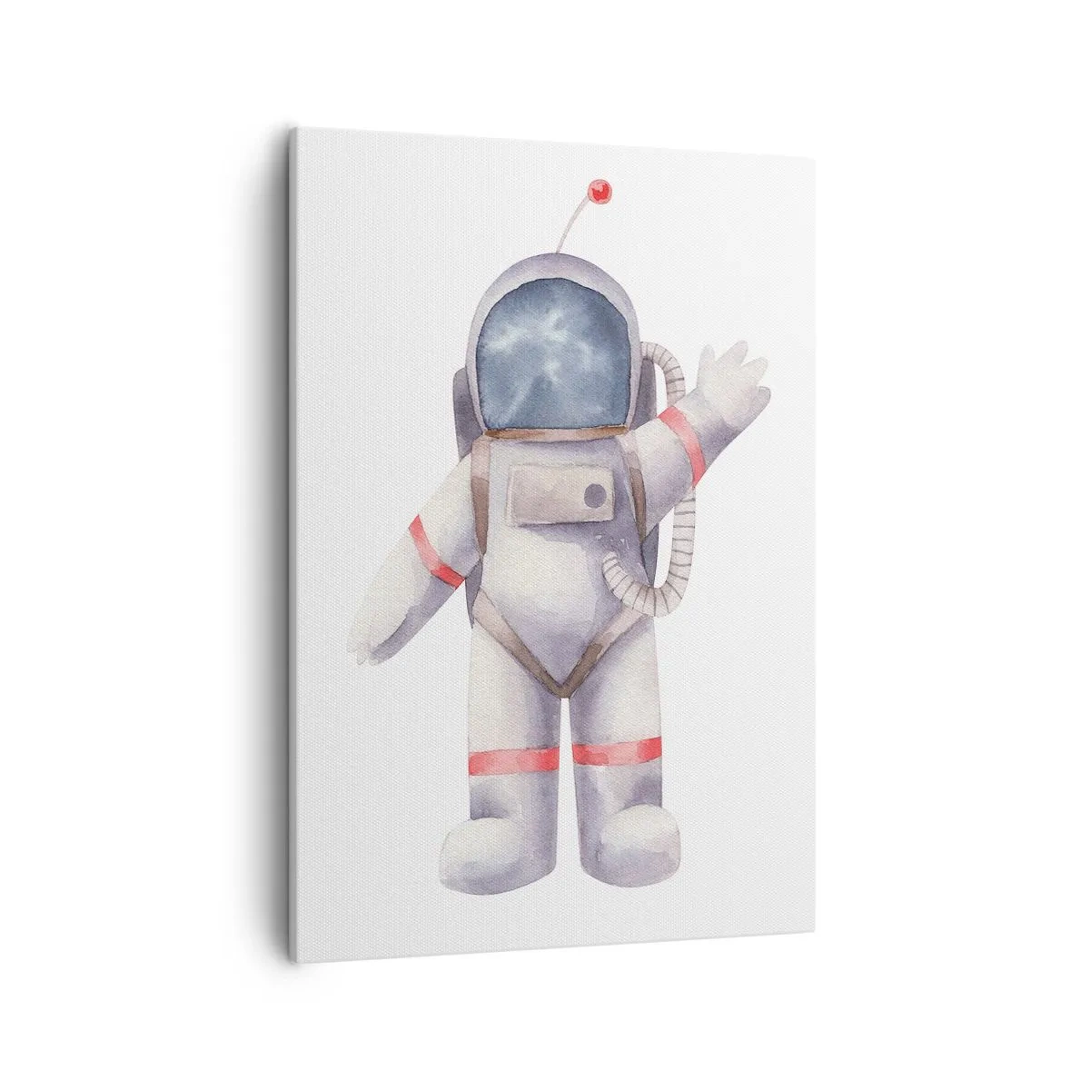 Quadro su tela - Stampe su Tela - Astronauta in stile acquerello su sfondo bianco - 50x70cm - Ci vediamo! - Decorazione murale moderna per soggiorno e camera da letto ARTTOR