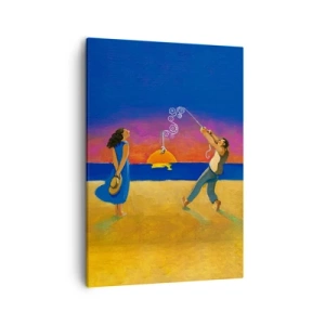 Quadro su tela - Stampe su Tela - Figure in riva al mare al tramonto - 50x70cm - Più delle stelle del cielo - Decorazione murale moderna per soggiorno e camera da letto ARTTOR