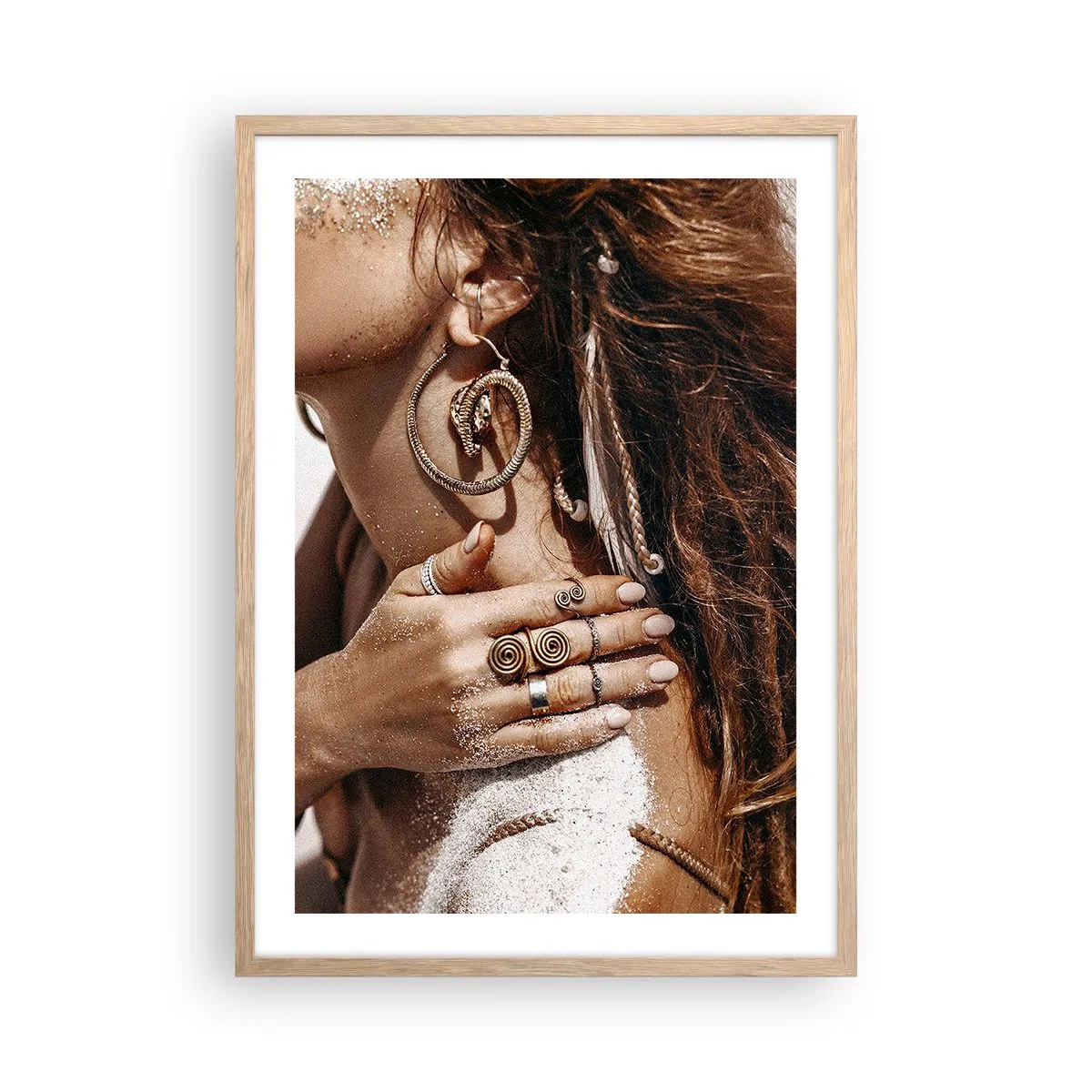 Poster in cornice rovere chiaro - Regina della spiaggia selvatica - 50x70 cm