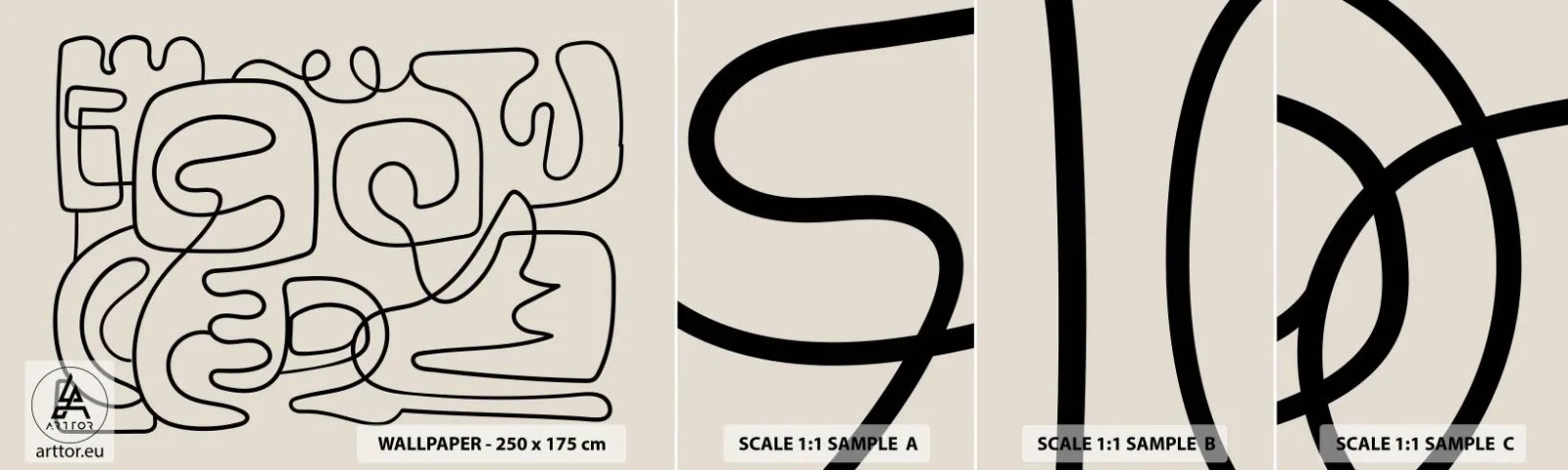 Campione di Fotomurale Adesivo Deluxe Sticker - Segui il percorso - Astrazione, Pezzo, Linea artistica - 100x30 cm