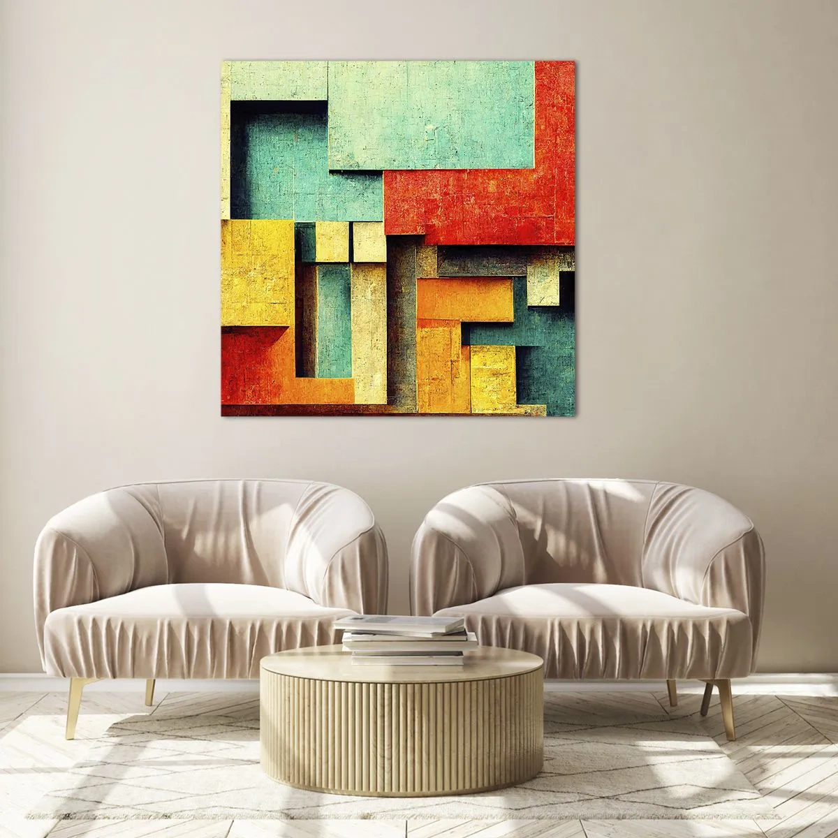 Quadro su vetro - Il festival degli angoli retti - 30x30 cm