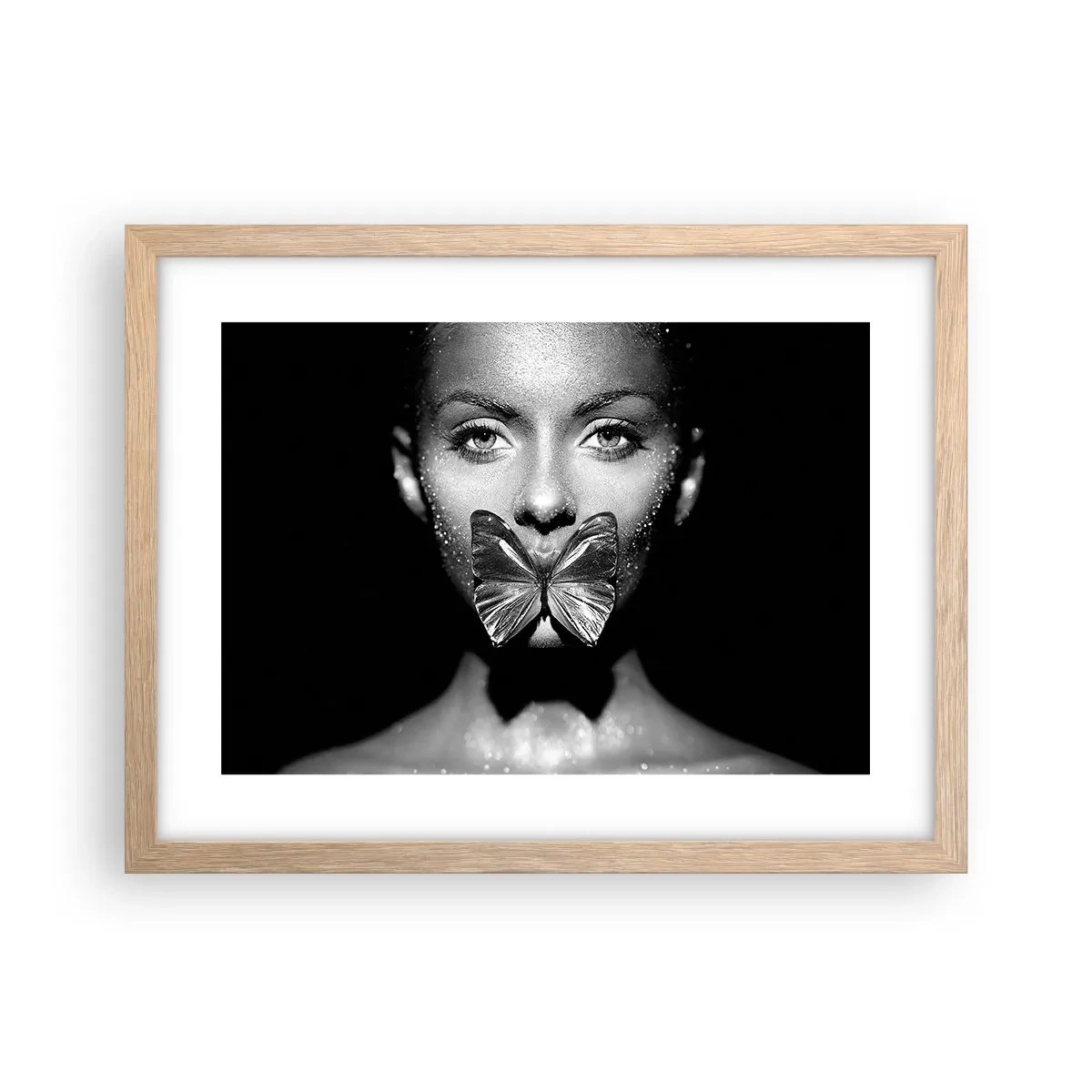 Poster in cornice rovere chiaro - Il bacio delle farfalle - 40x30 cm