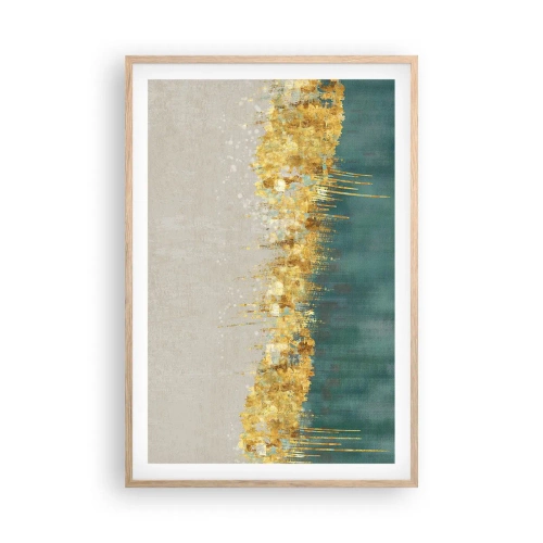 Poster in cornice rovere chiaro - Confine dorato - 61x91 cm