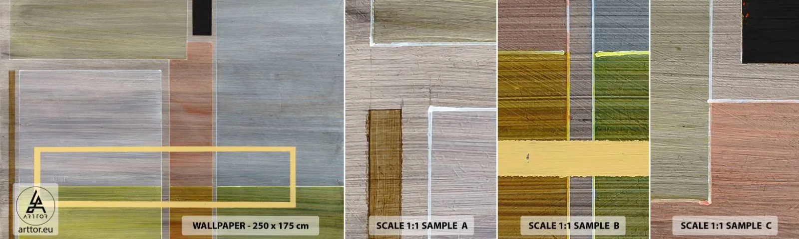 Campione Di Fotomurale Standard Eco - Semplice e tranquillo - Astrazione, Arte Moderna, Rettangoli - 100x30 cm