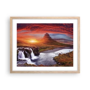 Poster in cornice rovere chiaro - Paesaggio della Terra di Mezzo - 50x40 cm