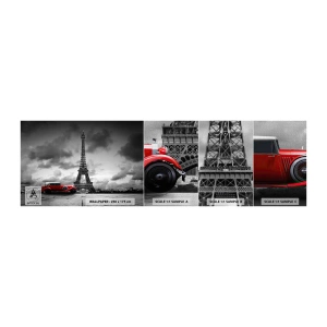 Campione di Fotomurale Premium Canvas - Non molto tempo fa a Parigi - Settore automobilistico, Torre Eiffel, Parigi - 100x30 cm