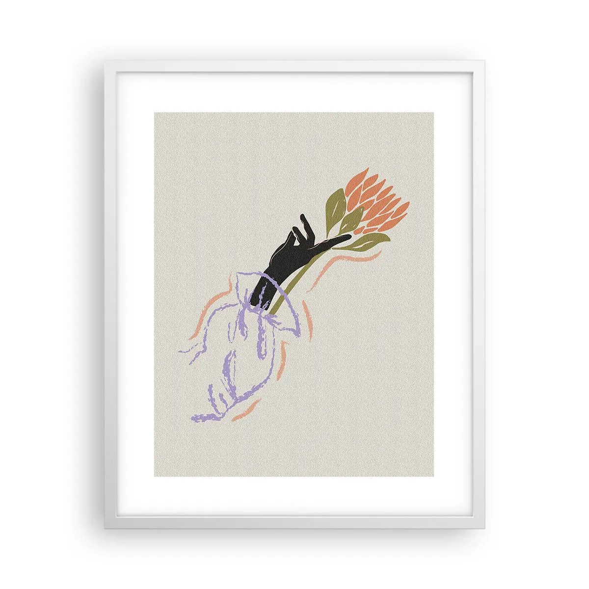 Poster in cornice bianca - Tocco delicato - 40x50 cm