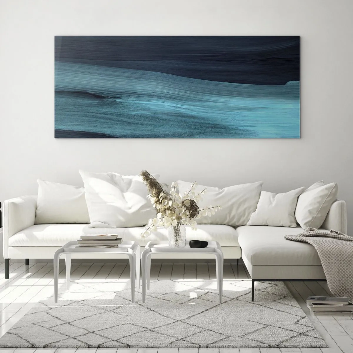 Quadro su vetro - Seguendo la corrente - 90x30 cm