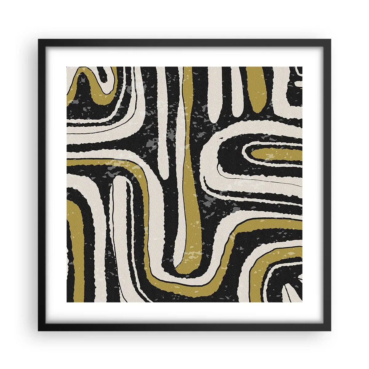 Poster in cornice nera - Composizione: strade e vicoli - 50x50 cm