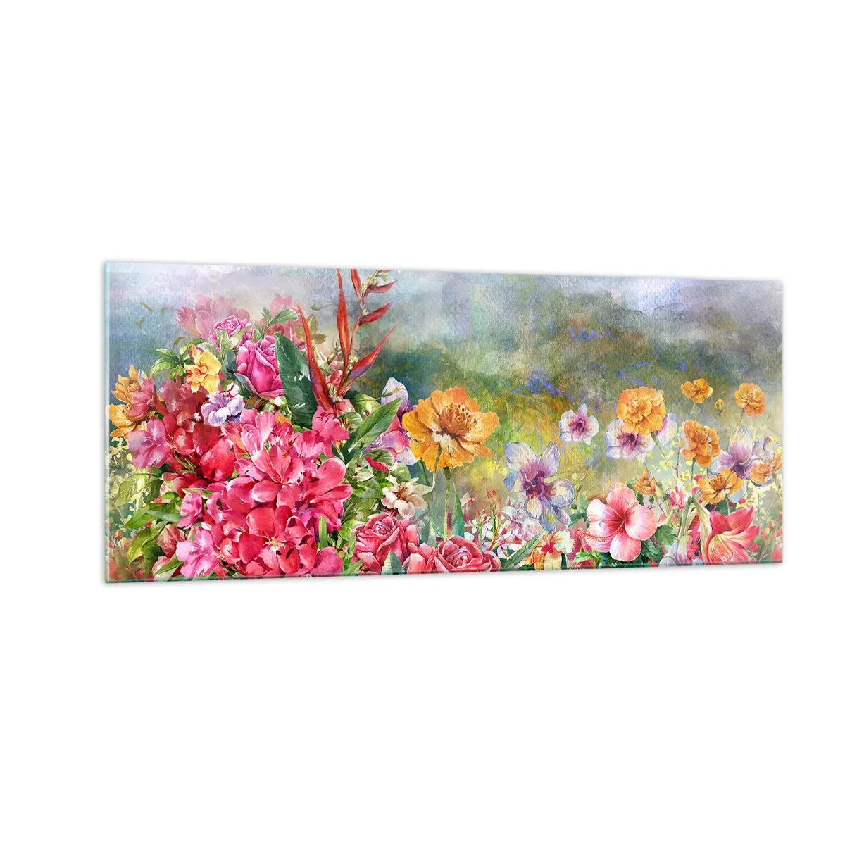 Quadro su vetro - Il giardino impazzito - 100x40 cm