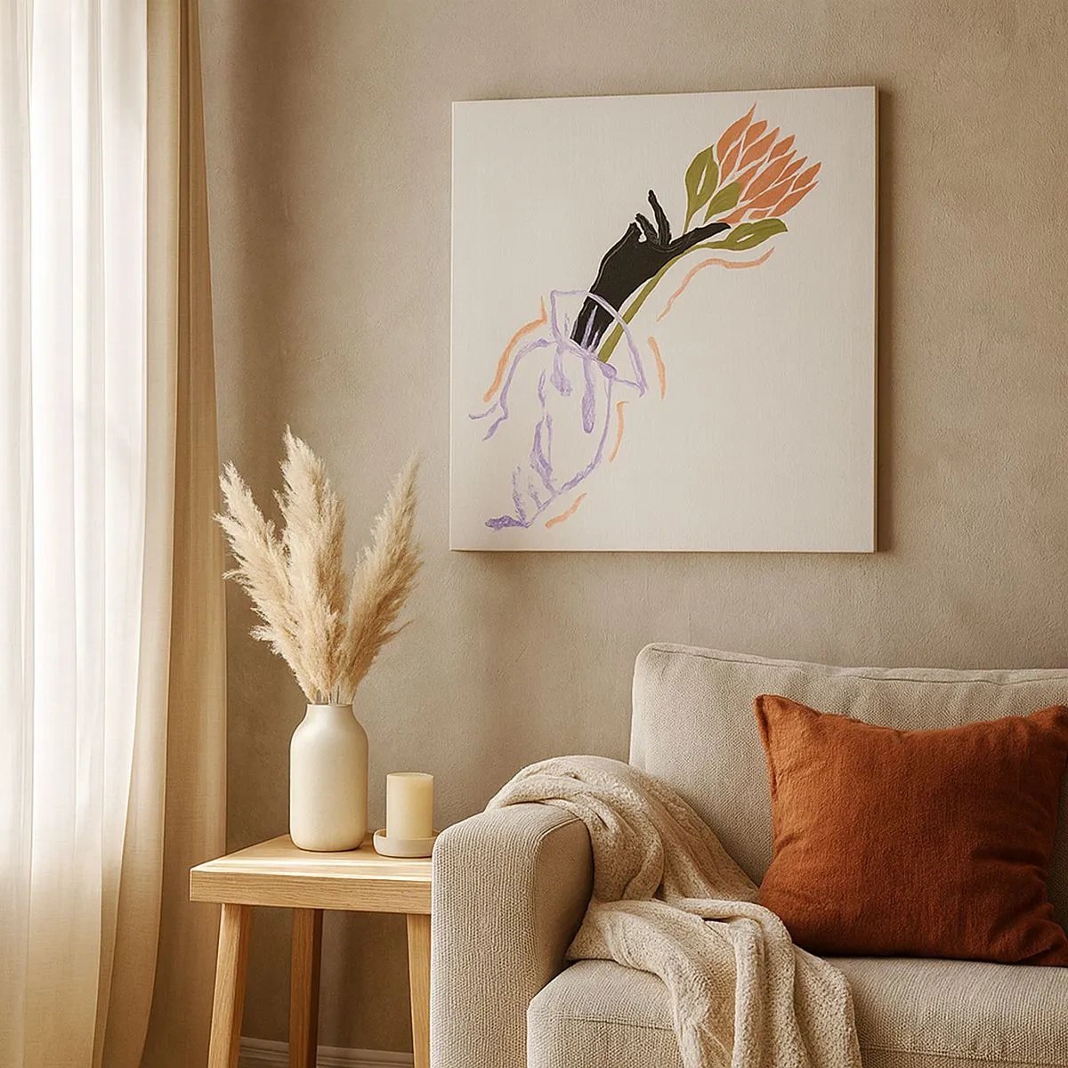 Quadro su tela - Stampe su Tela - Tocco delicato - 30x30 cm