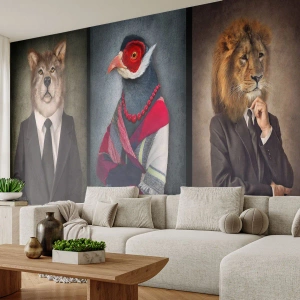 Fotomurali Standard Eco - Che faccio io qui? - Astrazione, Cane, Uccello - 200x140 cm