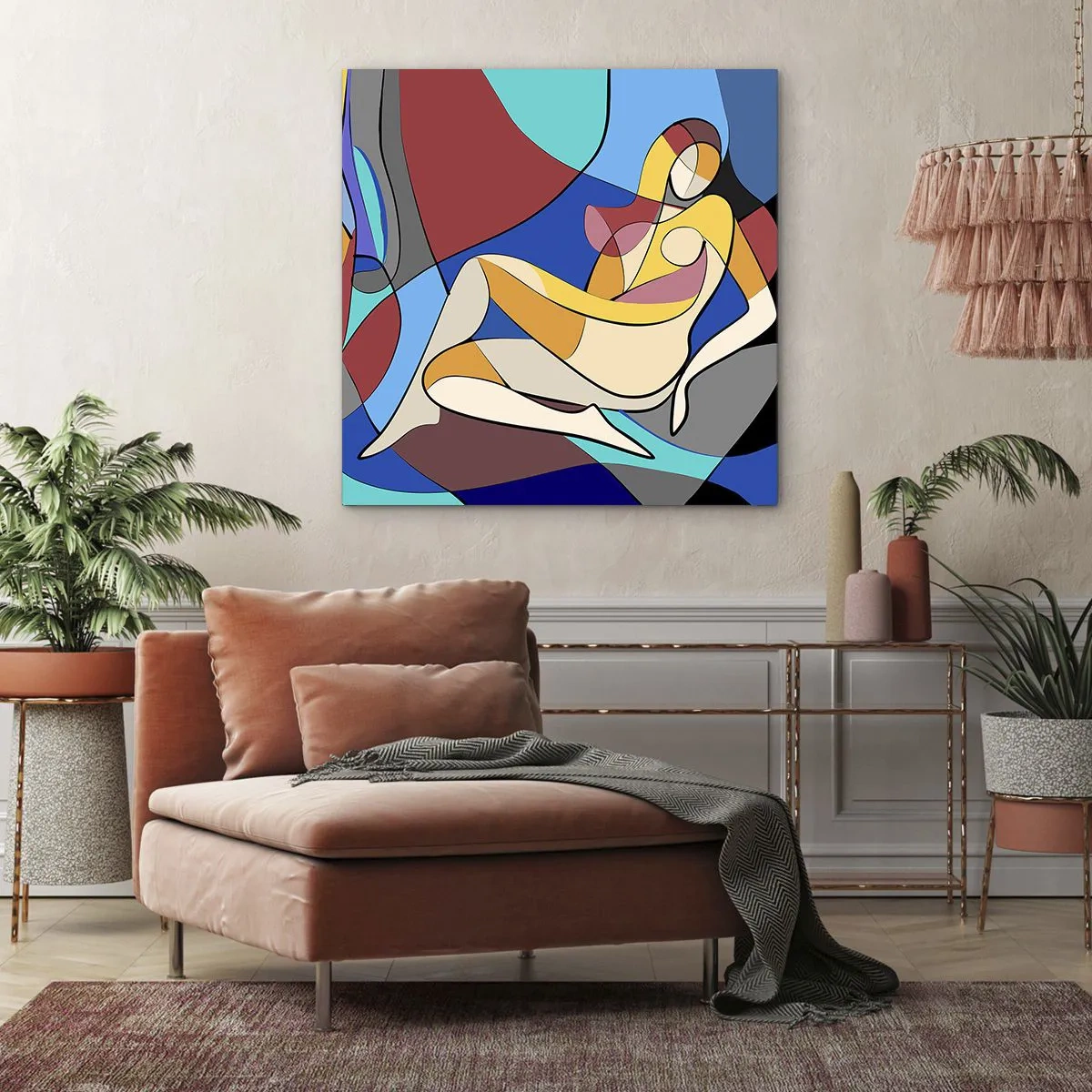 Quadro su tela - Stampe su Tela - Nudo cubista - 70x70 cm