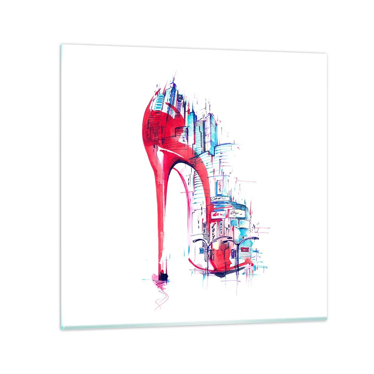 Quadro su vetro - Elegante nella grande città - 30x30 cm