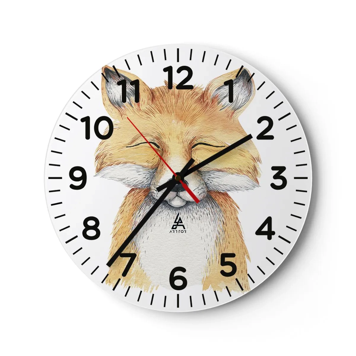 Orologio da parete - Orologio in Vetro - Umore da volpe - 30x30 cm