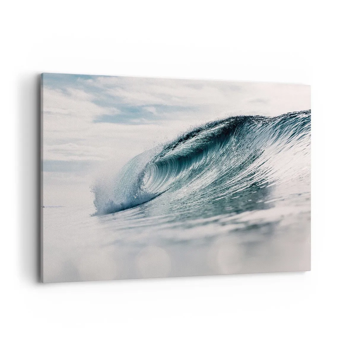 Quadro su tela - Stampe su Tela - Un'onda del mare catturata in un momento dinamico contro il cielo - 100x70cm - Cima d'acqua - Decorazione murale moderna per soggiorno e camera da letto ARTTOR