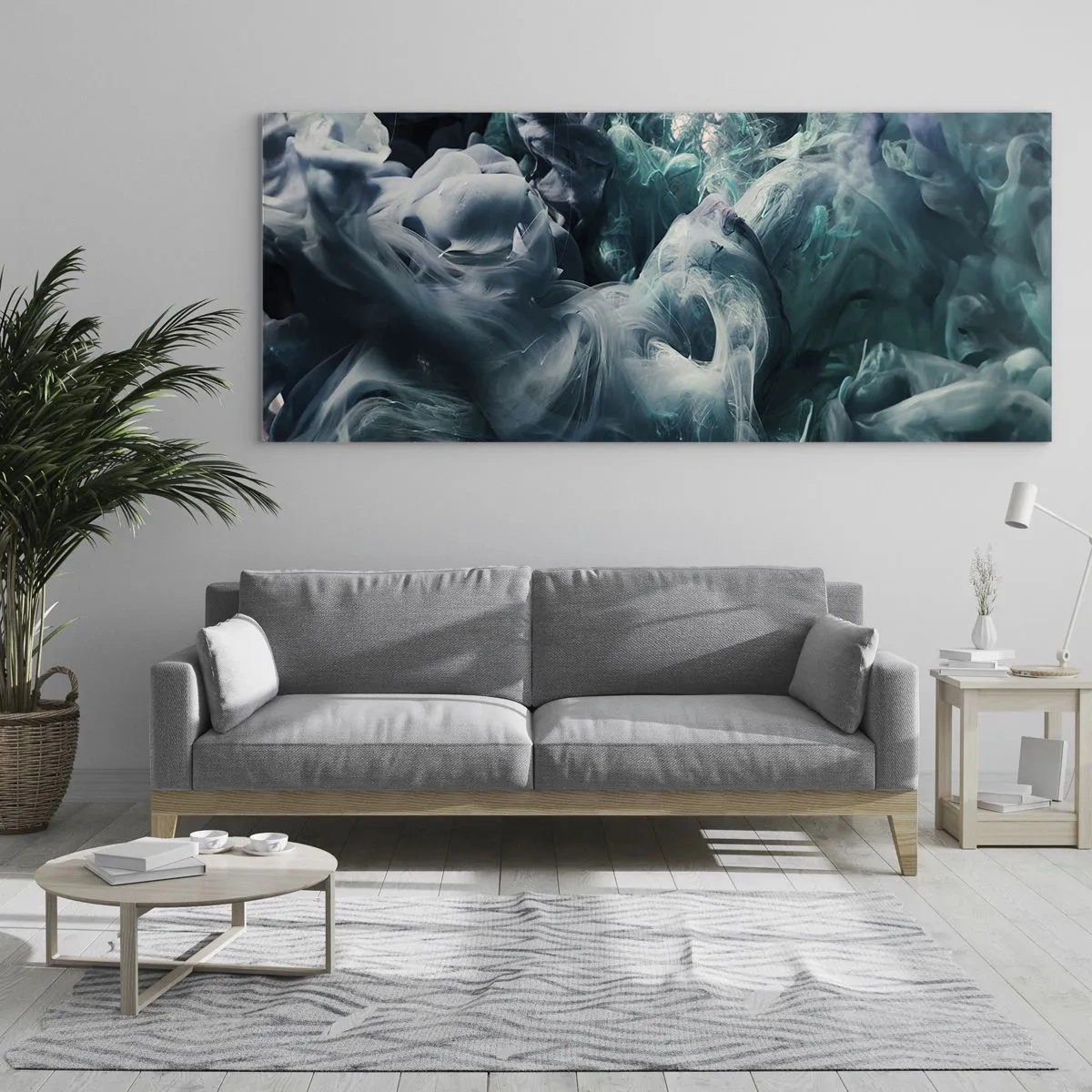 Quadro su vetro - Il movimento dei colori - 90x30 cm