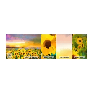 Campione di Fotomurale Adesivo Deluxe Sticker - Il sole è sceso sulla terra - Campo di girasoli, girasole, Natura - 100x30 cm