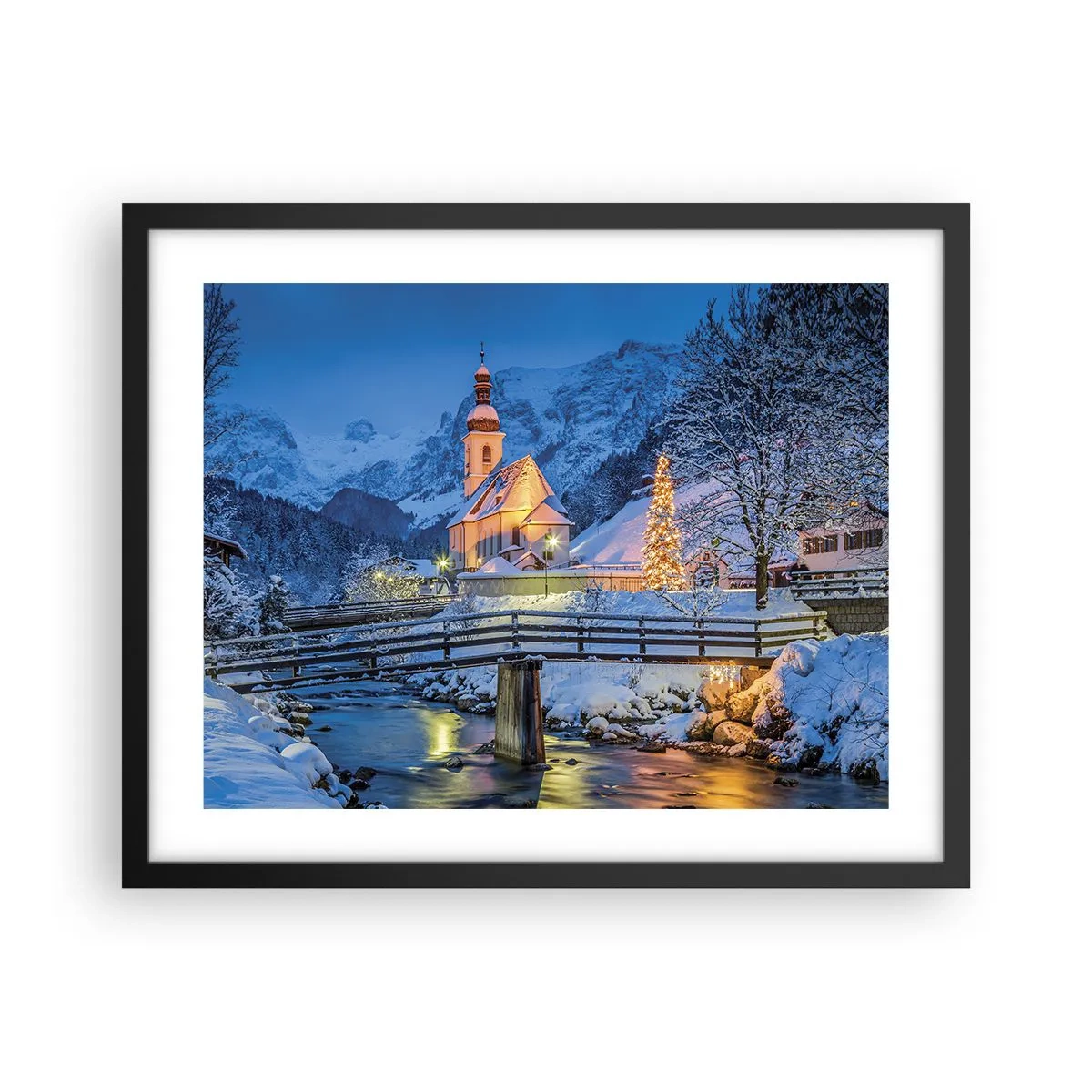 Poster in cornice nera - Lo spirito di Natale - 50x40 cm