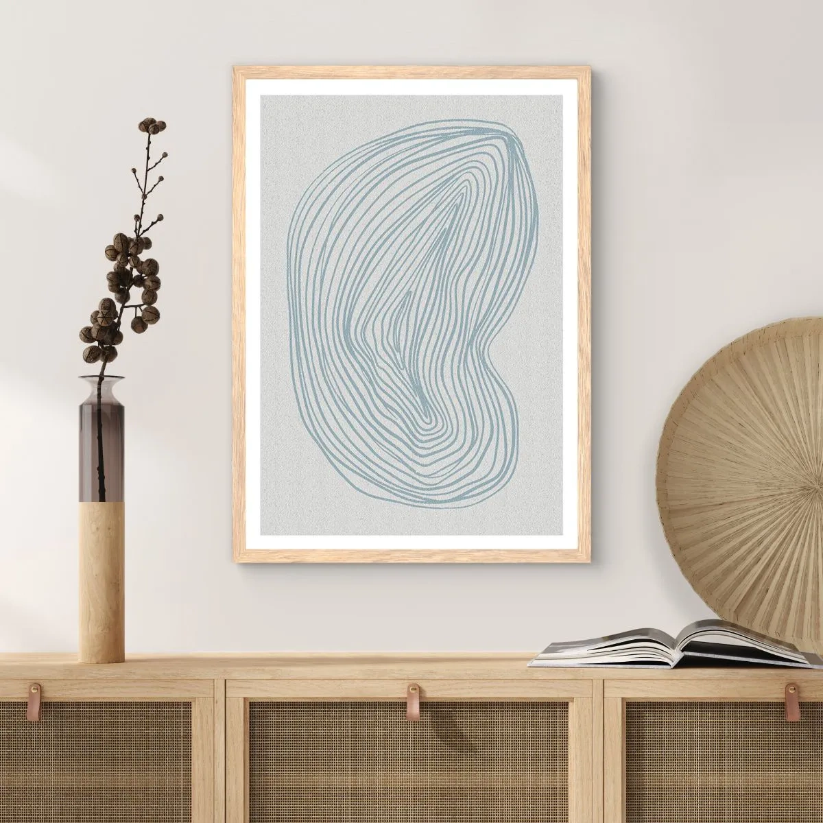 Poster in cornice rovere chiaro - Il sorriso di una goccia - 30x40 cm