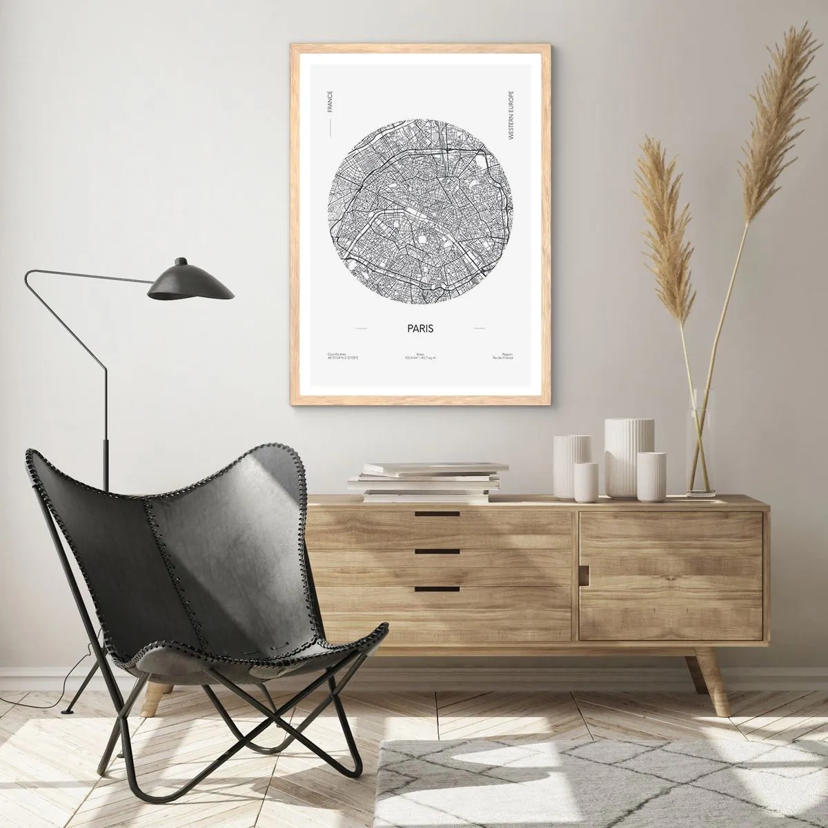 Poster in cornice rovere chiaro - Anatomia di Parigi - 50x70 cm