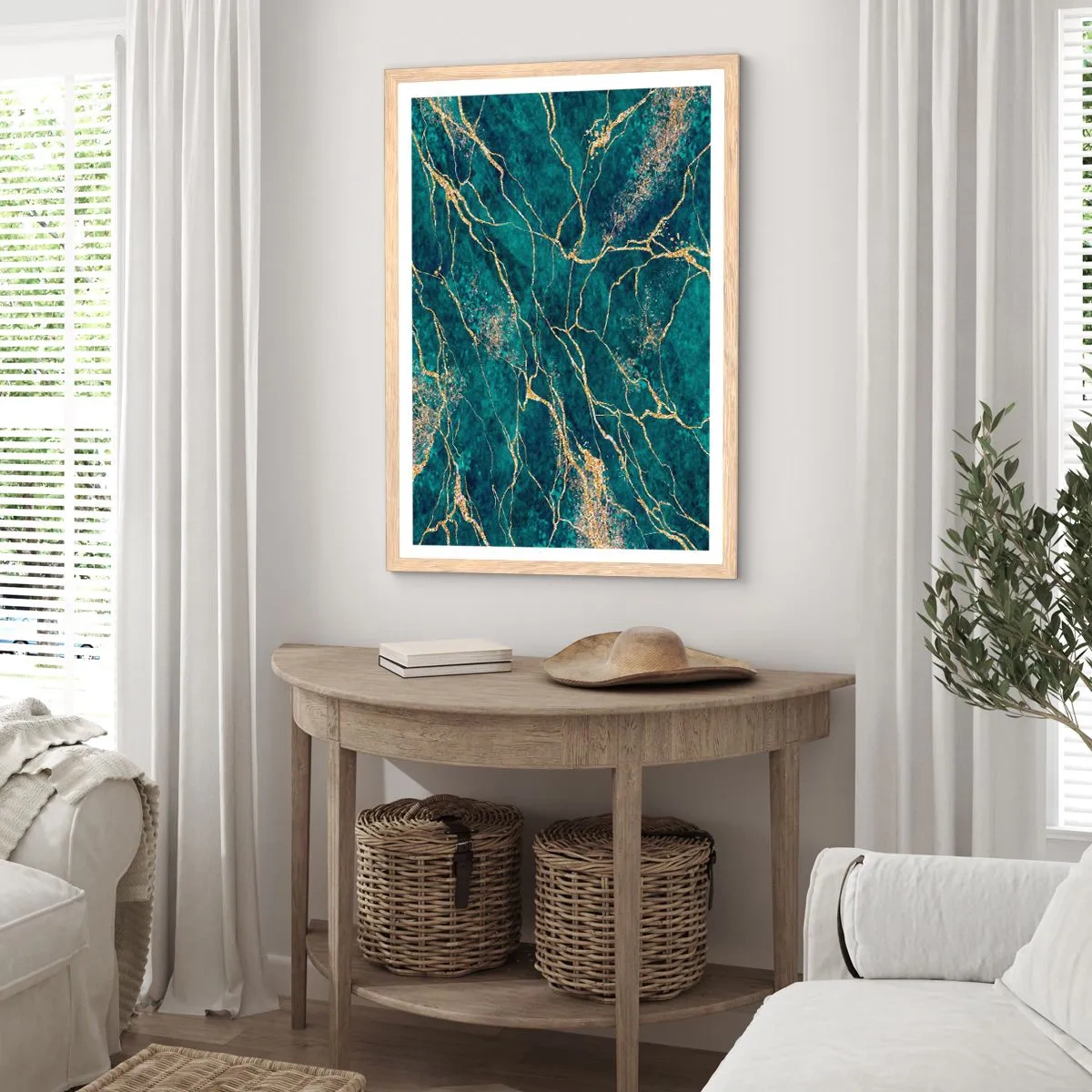 Poster in cornice rovere chiaro - La vena d'oro - 40x50 cm