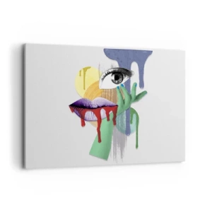Quadro su tela - Stampe su Tela - Ritratto decostruito con elementi astratti - 120x80cm - Ritratto disintegrato - Decorazione murale moderna per soggiorno e camera da letto ARTTOR
