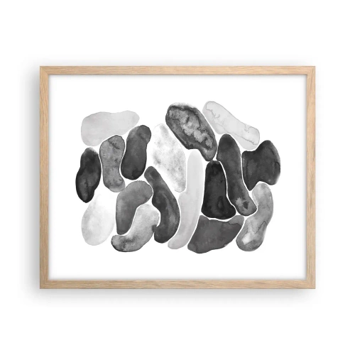 Poster in cornice rovere chiaro - Astrazione rocciosa - 50x40 cm