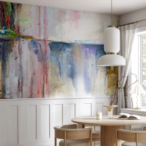 Fotomurali Premium Canvas - Una composizione astratta di colori con effetto riflesso sulla tela. - 100x70cm - Impressioni e suggestioni colorate - Decorazione murale moderna per soggiorno e camera da letto ARTTOR