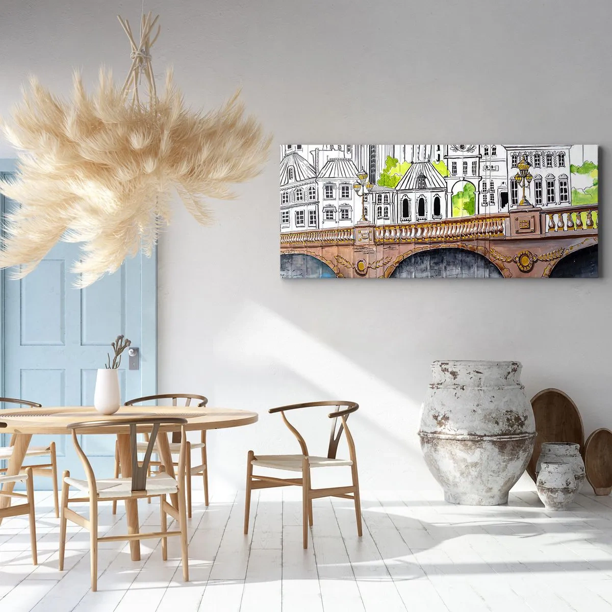Quadro su tela - Stampe su Tela - Una città come dipinta - 90x30 cm