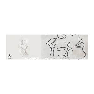 Campione di Fotomurale Premium Canvas - Intrecciati in un abbraccio - Astrazione, Uomo, Donna - 100x30 cm