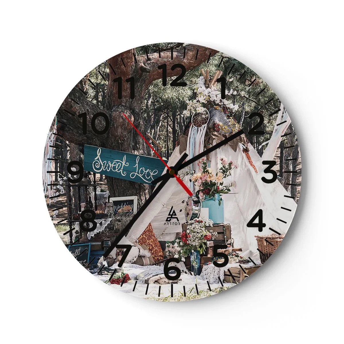 Orologio da parete - Orologio in Vetro - Make love... - 40x40 cm